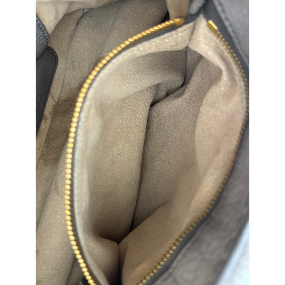 Vintage PRADA Handbag Womens Gray Deerskin Leather Cervo Flap Gold Accent COA - Picture 15 of 16